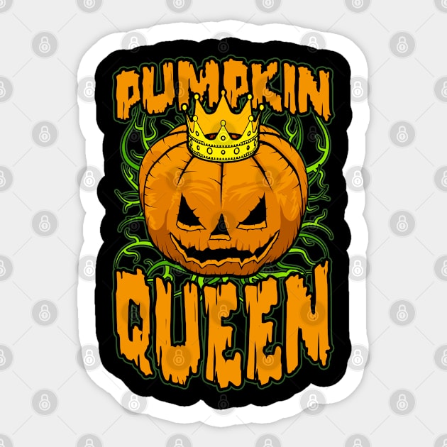 Halloween Pumpkin Queen Jack O'Lantern Royal Crown Sticker by Grandeduc